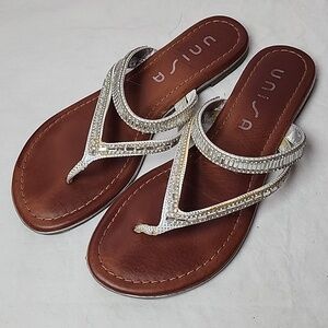 Unisa Rhinestone Flip Flop Sandals Women’s 8